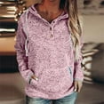 thumbnail image 2 of FYEGRE Athleisure Women's Hoodie Women's Pullover Hoodie Long Sleeve Top with Front Pocket and Button Down Design for Casual Comfort Pink S, 2 of 5