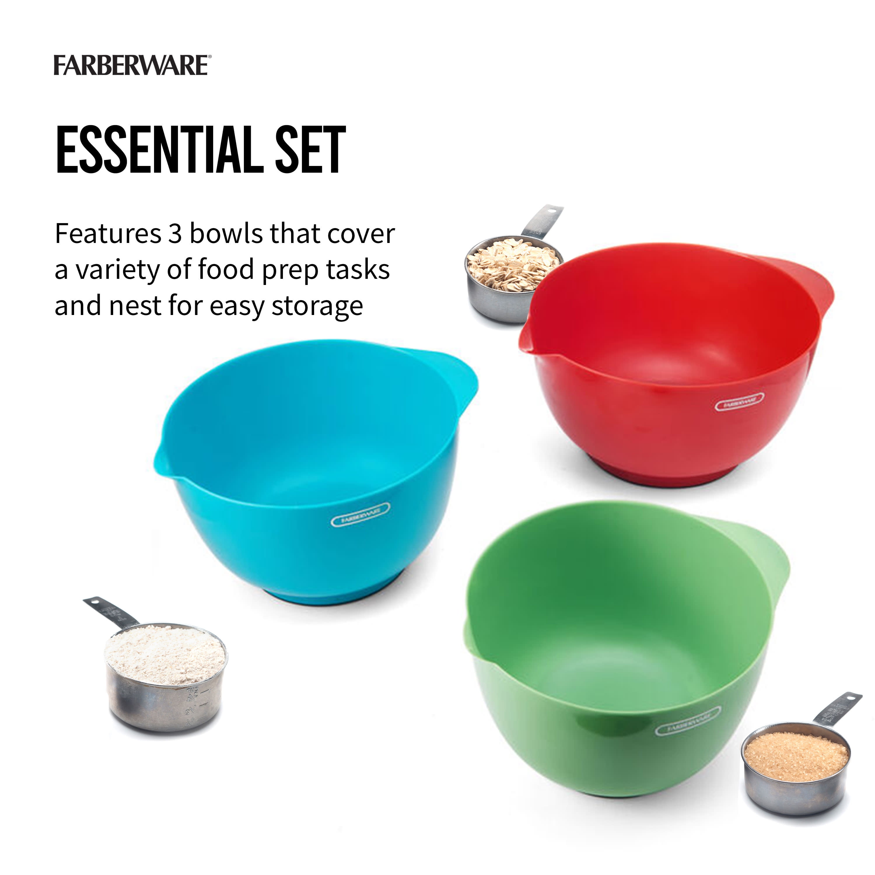 Farberware Professional 23pc Set NEW Mixing Bowls Measuring Spoons/ Cups  Storage
