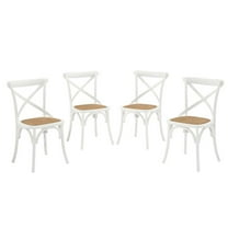 Modway Gear Dining Side Chair Set of 4 in White