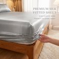 thumbnail image 4 of REGALWOVEN Fitted Sheet, Polyester Bed Sheets, Cooling and Breathable for All Seasons Medium Grey 1 PC 78.0x79.9 inch, 4 of 5