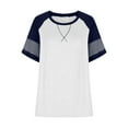 thumbnail image 5 of GERsome Women's Raglan Short Sleeve Crewneck T-Shirt Color Block Tunic Tshirt Casual Loose Blouses Tops, 5 of 6