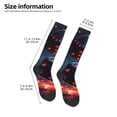 thumbnail image 2 of Fotbe Cosmic Red Sparkle Dice Calcetas Divertidas Estampadas para Hombre y Mujer, Calcetas de Algodón hasta la Rodilla para Caminar, Correr, Enfermería y Embarazo, 2 of 6