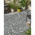 thumbnail image 3 of Unique Loom Outdoor Modern Collection Area Rug - Maze (6' 1" x 9' Rectangle Black and White), 3 of 10