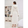 thumbnail image 3 of Heartnice Womens Hooded Plush Long Robe, Soft Warm Fleece Bathrobe for Women Fluffy Cute Spa Robe（ White, 2XL/3XL）, 3 of 5
