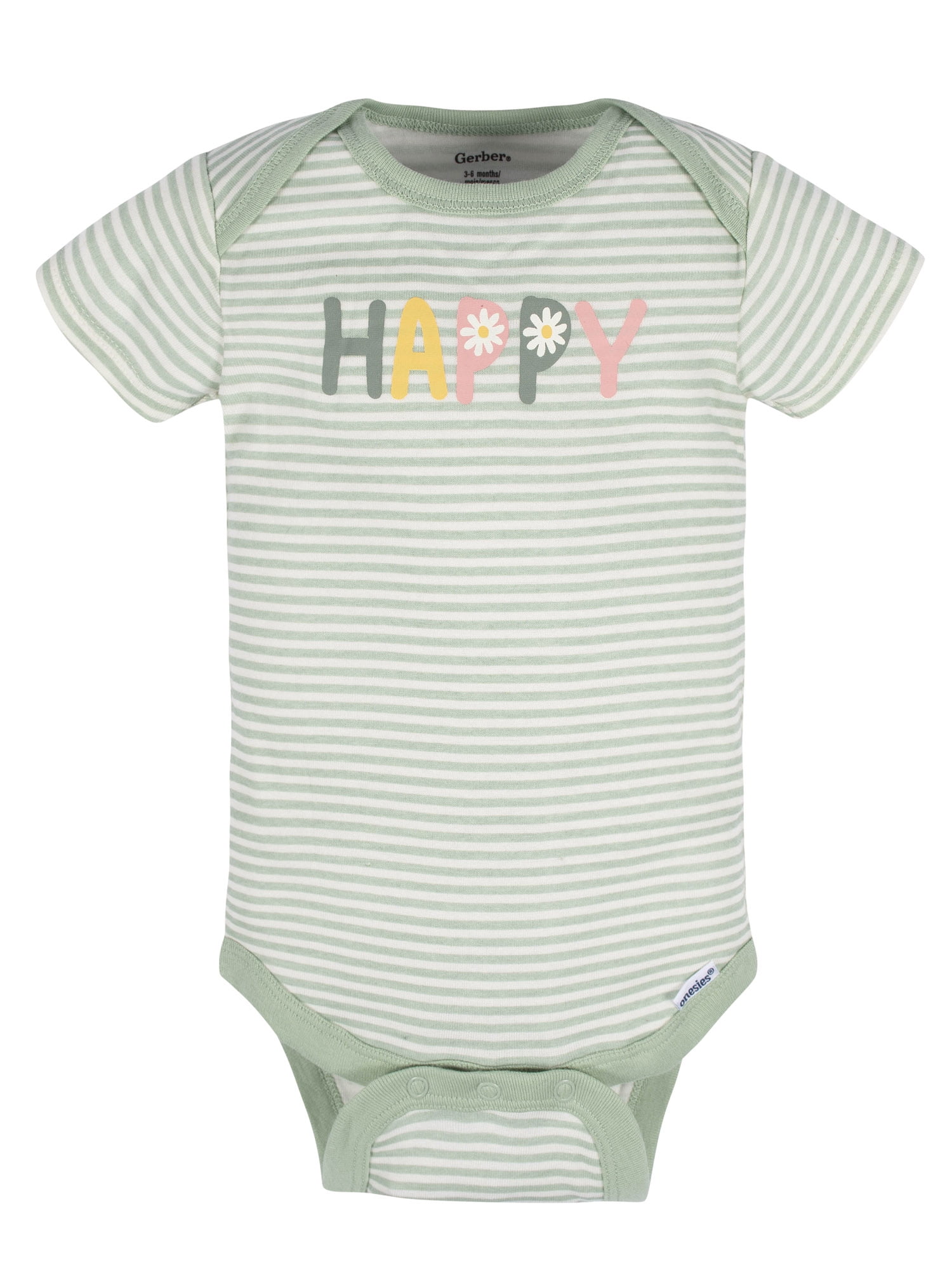 Gerber Baby Girl Short Sleeves Onesies Bodysuits, 8-Pack