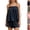 03# Blue, variant on Women Gingham 2 Piece Pajama Set Flowy Peplum Babydoll Cami Top Wide Leg Shorts Sets Summer Lounge Outfit Pink M