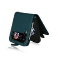 thumbnail image 6 of Compatible With Samsung Galaxy Z Flip 4 Phone Case Synthetic Leather Snapper Blocking Card Pockets Shockproof Anti-Fingerprint Lightweight Luxury Phone Cover,Blue, 6 of 7