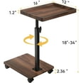 thumbnail image 2 of C Table End Table Adjustable Height, 360°Swivel TV Tray Table for Small Spaces, Couch Tables That slide under, C Shaped Side Tables living room and bedroom for Sofa, Bed,Chair, Snack (Walnut Brown), 2 of 7