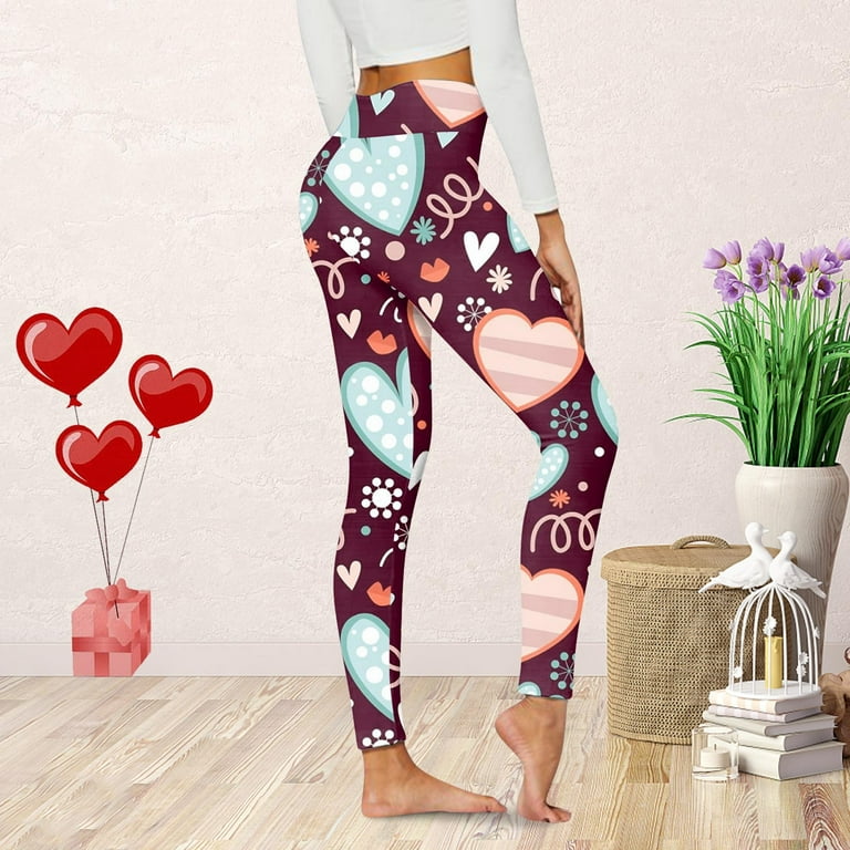 twifer valentines day gift sets women's legging women yoga leggings  valentine day printing casual comfortable home leggings 