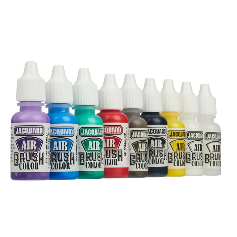  Jacquard Airbrush Paint Set - Opaque Colors Exciter Pack -  9-1/2 fl oz Acrylic Paint Bottles - Bundled with Set of Moshify 5 Piece  Airbrush Cleaning Brushes : Arts, Crafts & Sewing