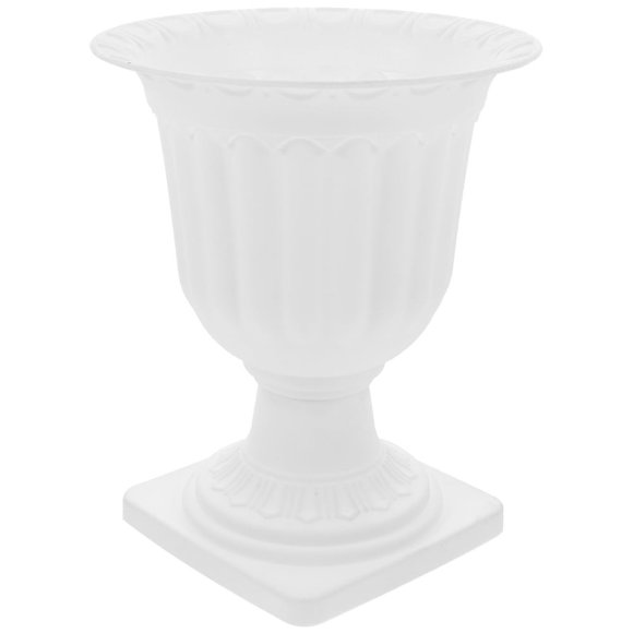YOPTOP Large Urn Planter Flower Pot Pedestal Indoor Outdoor Garden Plant Container,white,14x17cm