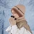 thumbnail image 2 of Wovix Kids Winter Color Block Hat Gloves Scarf Set For Girls Boys Beanie Hats Gloves Knit Set with Thick Warm Fleece Lined For Ages 6-10 Children Warm Soft For Daily Three Pieces, 2 of 5