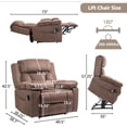 thumbnail image 3 of Big Man Power Lay Flat Lift Chair Oversized Recliner Dual Motor Heat Vibration for Elderly, Overstuffed Electric Extra Wide Recliners with Flip Arm Storage Cup Holders,USB Type C Charging, 3 of 11