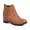 Yellow, variant on Lovskoo 2024 Dressy Ankle Boots for Women Faux Suede Invisible Height Increasing Elevator Shoes Wedge Round Toe Slip On Vintage Western Booties Brown
