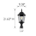 thumbnail image 4 of Textured Black Oak Creek Outdoor Post Top Light, Traditional 6-Panel Clear Beveled Glass, Wet Rated, 4 of 12