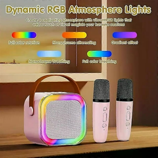 Speaker with microphone set, home karaoke machine, portable handheld karaoke microphone speaker machine for adults home party birthday, K12