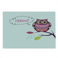 thumbnail image 2 of Owl Cutting Board, Ornate Colorful Owl on the Branch Observing Flat Face Myst Animal Image, Decorative Tempered Glass Cutting and Serving Board, Large Size, Pink Purple White, by Ambesonne, 2 of 5
