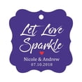 thumbnail image 1 of Darling Souvenir Let Love Sparkle Customized Wedding Paper Tags Personalized Name Hang Tags-Purple Violet-100 Tags, 1 of 1