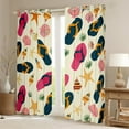 thumbnail image 2 of Erosebridal Slippers Print Curtains for Living Room, Flip Flops 30%-50% Blackout Curtains Set of 2 (38x45), Cute Starfish Curtains Pack of 2, Bedroom Curtains Bedroom Decor, 2 of 6