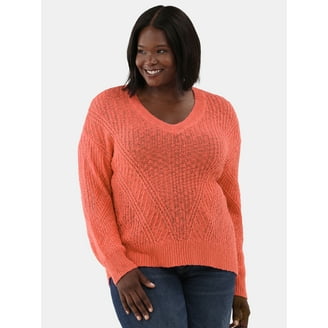 Terra & Sky Women's Plus Size Open Front Duster Cardigan