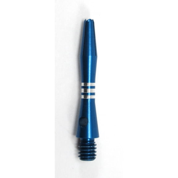 3 Sets (9 Shafts) Blue Striped (Jailbird) Aluminum Dart Shafts   O'rings - Ex-Short Length - 1 1/4 inch - 3 rings