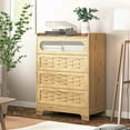 thumbnail image 3 of Canddidliike Wood 4 Drawer Dresser for Bedroom, Large Double Dresser with Wide Drawers, Modern Kitchen Pantry Storage Cabinet,Nursery Dresser,for Living Room, Hallway, Bedroom, Kids Bedroom, 3 of 11