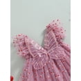 thumbnail image 5 of GXFC Toddler Girls Summer Dot Print Princess Dress Kids Girls Fly Sleeves Sling A-Line Tulle Dress Casual One Piece Dress for Beach Party 6M-4T, 5 of 7