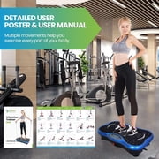 Bowhill Fitness Vibration Plate Exercise Equipment Whole Body Shape Exercise Machine Vibration Platform Fit Massage Workout Trainer, Blue