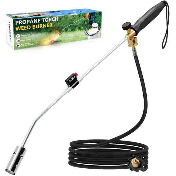 Propane Torch Weed Burner Blow Torch Kit – 360,000 BTU Powerful Propane Torch, Adjustable Flame, Piezo Igniter, 10FT Hose Weed Burner Torch for Snow, Ice, Weed Removal, Driveway & Outdoor Use