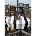 thumbnail image 2 of Outdoor Tablecloth with Umbrella Hole Zipper Black Gray Striped Round Tablecloth 54" Waterproof Outside Table Cloth Farmhouse Stripe Art Patio Table Cover Tablecloths for Picnic Party, 2 of 8