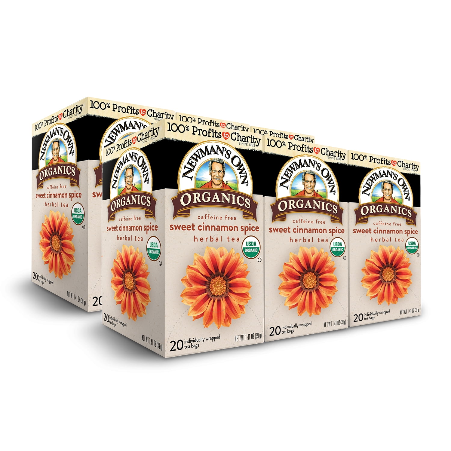 Newman's Own Organics Sweet Cinnamon Herbal Tea 20ct - 6 Pack