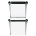 thumbnail image 1 of 7 Cup Glass Storage Containers with Lids Bread Storage for Pantry Kitchen Food Containers 2PC Square Transparent Airtight Jar Fresh Keeping Kitchen Grain Storage Jar Snack Dried Fruit Storage Jar, 1 of 4