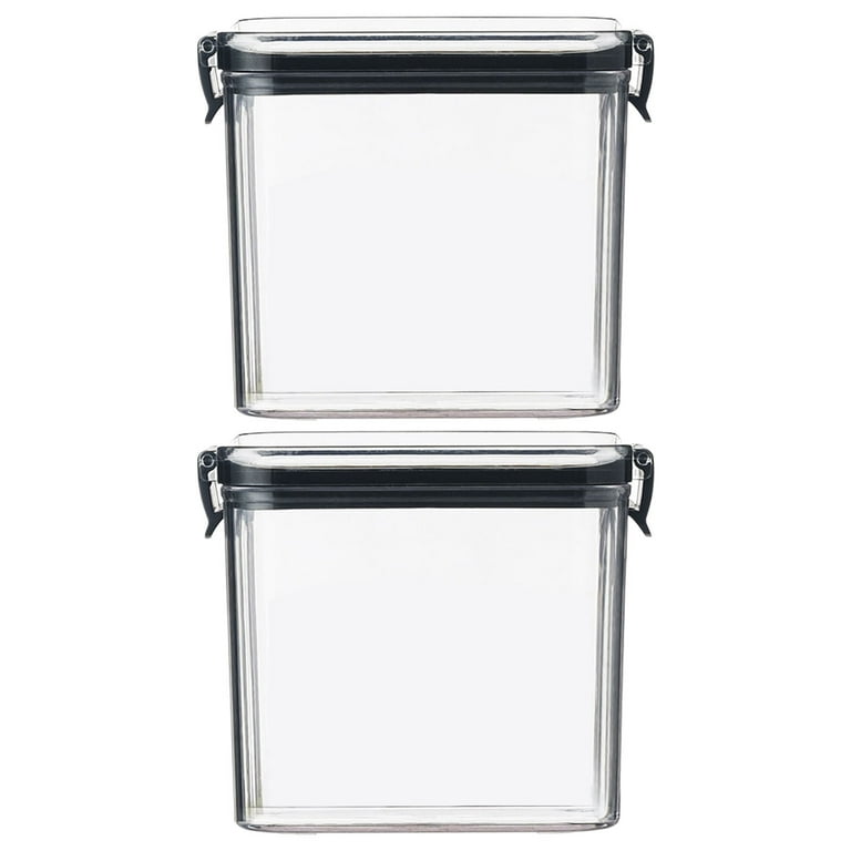 Glass Food Storage Containers Pantry Microwave Storage Containers with Lids 4 Storage Container with 2pc Square Transparent Airtight Jar Fresh Keeping
