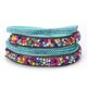 thumbnail image 1 of Pulsera de cuentas acrílicas con diamantes de imitación multicapa de terciopelo de moda Accesorios para mujer (azul cielo), 1 of 3
