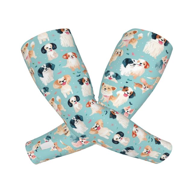 Fotbe Colorful Dog Mangas para Brazos con Protección Solar UV- Cubrebrazos para Tatuajes – Mangas Deportivas Refrigerantes UPF 50 para Hombre y Mujer