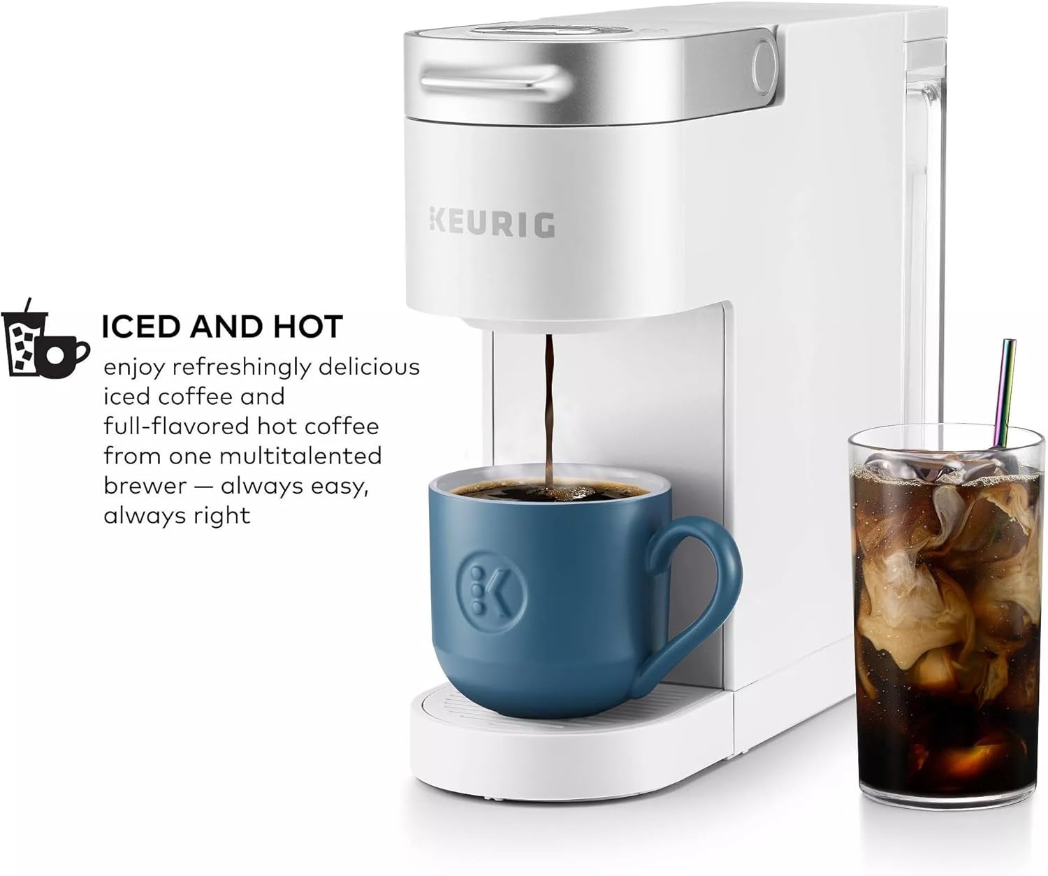 Restored Keurig KIPK900FWH K-Iced Plus Single Serve Coffee Maker, White (Refurbished)