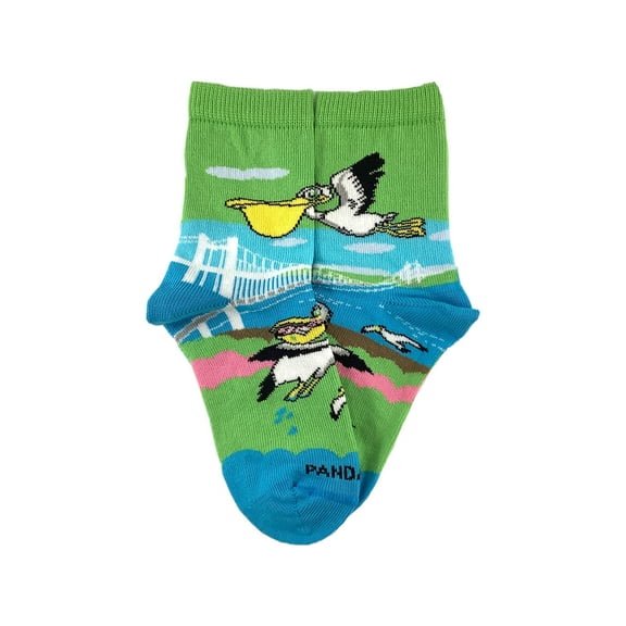 Pelican Flying Over The Bridge Sock (Ages 3-7) from the Sock Panda Size: Small (Age 3-5)