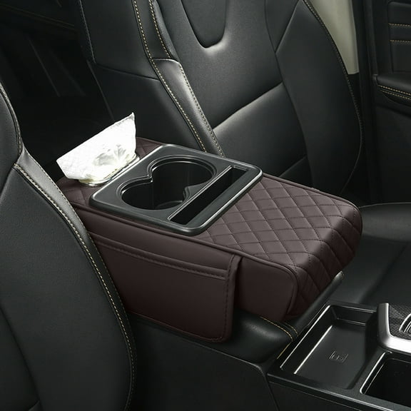 Car Accessories Interior Organizers - Car Armrest Cushion Cover with Storage Bags Cup Holder Tissue Slot and Phone Slot for Sedans