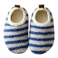 thumbnail image 2 of YMNXA Big Boys Girls Slippers Non Slip Soft Sole Striped Print Plush Warm Fashion Comfortable Shoes For Daily Wear Blue 24, 2 of 3