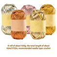 thumbnail image 4 of T-Shirt Yarn Metal Crochet Yarn for Bags Basket DIY Craft Glossy Yarn Shiny Cloth Knitting Yarn Apply Crocheting Handmade Projects 100 Grams/Roll Champagne Gold, 4 of 9