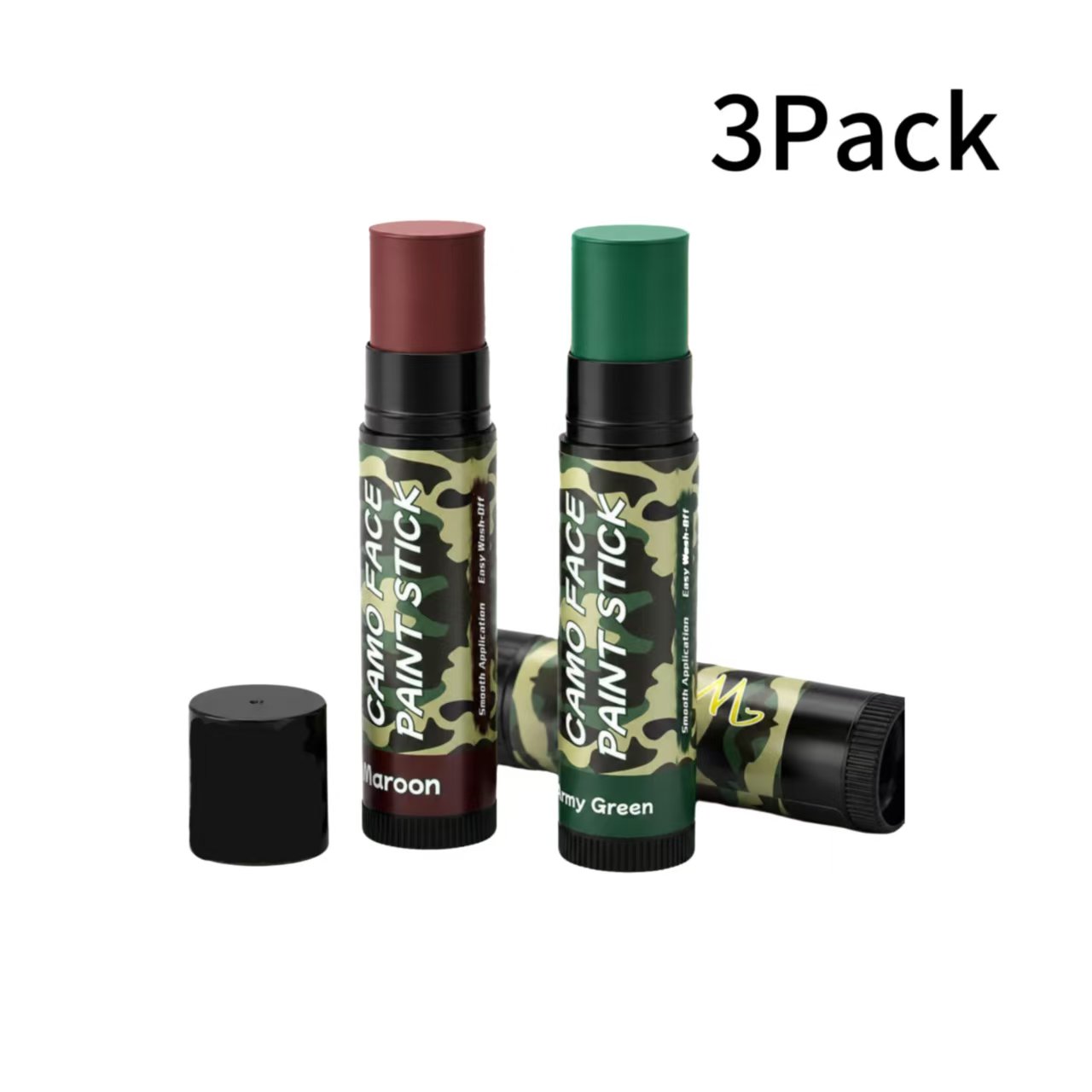 3 Colors Camo Face Paint Stick Camouflage Makeup for Hunting and Outdoor Activities