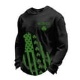 thumbnail image 3 of Letdown Men St Patrick Graphics T-Shirt, Men's Long Sleeve Casual Lightweight Saint Patty Irish Shirts Soft Stretch Basic Tees Spring Fall Tops (#01-Black,L), 3 of 3