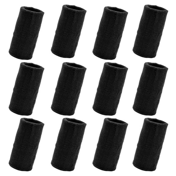 GOGO 12Pcs 6 Inch Wrist Sweatband Wristbands for Football Basketball Running Black
