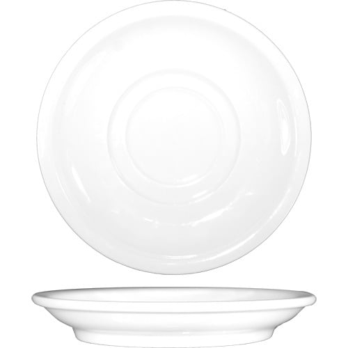 International Tableware Rolled Edge Porcelain Round Saucer European White, 6" Diameter | 36/Case