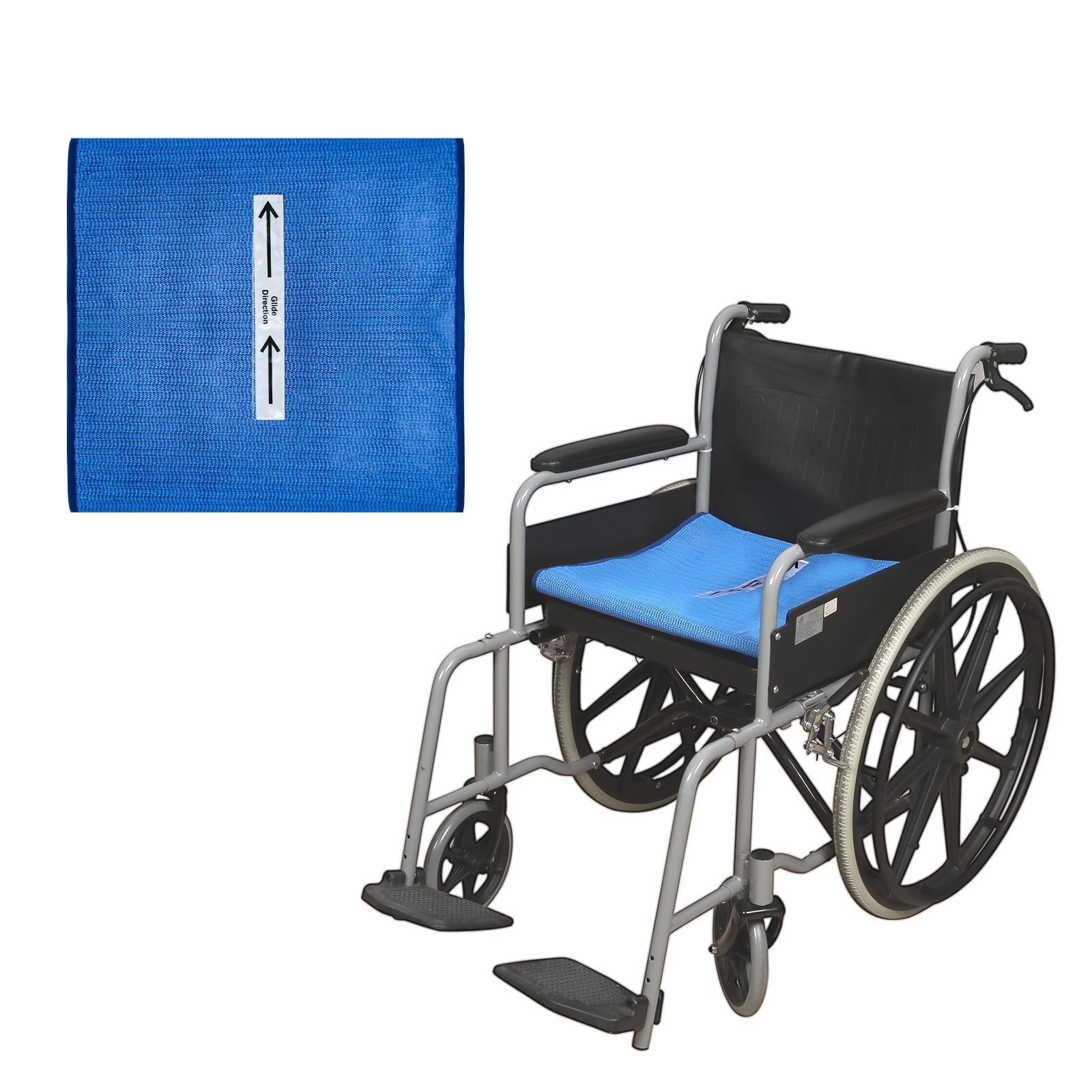 Ehucon One Way Glide Cushion for Elderly and Limited Mobility Users, One-Way Transfer Cushion, Polyester, Blue, 17 x 17 Inches, 1 PC