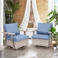 thumbnail image 5 of Auzfy Patio Swivel Rocker Chairs Set of 2, Wicker Rocking Chairs for Balcony Porch, Blue, 5 of 6