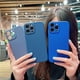 thumbnail image 4 of Funda de teléfono para IPhone X, XR, XS, 11, 12, 13, 14 Pro Max, 7, 8 Plus, contraportada de silicona líquida a prueba de golpes, Color puro contraído, 4 of 4
