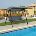 thumbnail image 2 of Topbuy 3-Person Patio Swing Seat Outdoor Porch Swing All Weather Hammock w/Adjustable Canopy & Cushions Gray, 2 of 5