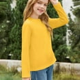 thumbnail image 6 of Otqutp 5-14 Years Girls Long Sleeve T Shirts Kids Fall Fashion Tops Crewneck Basic Tees Girls Shirts Cotton T-Shirts Loose Tunic Tops (a-Yellow,7-8 Years), 6 of 7
