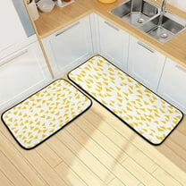Ryvnso Yellow Triangle Kitchen Rugs Set Non Slip Runner Mats for Dining Room